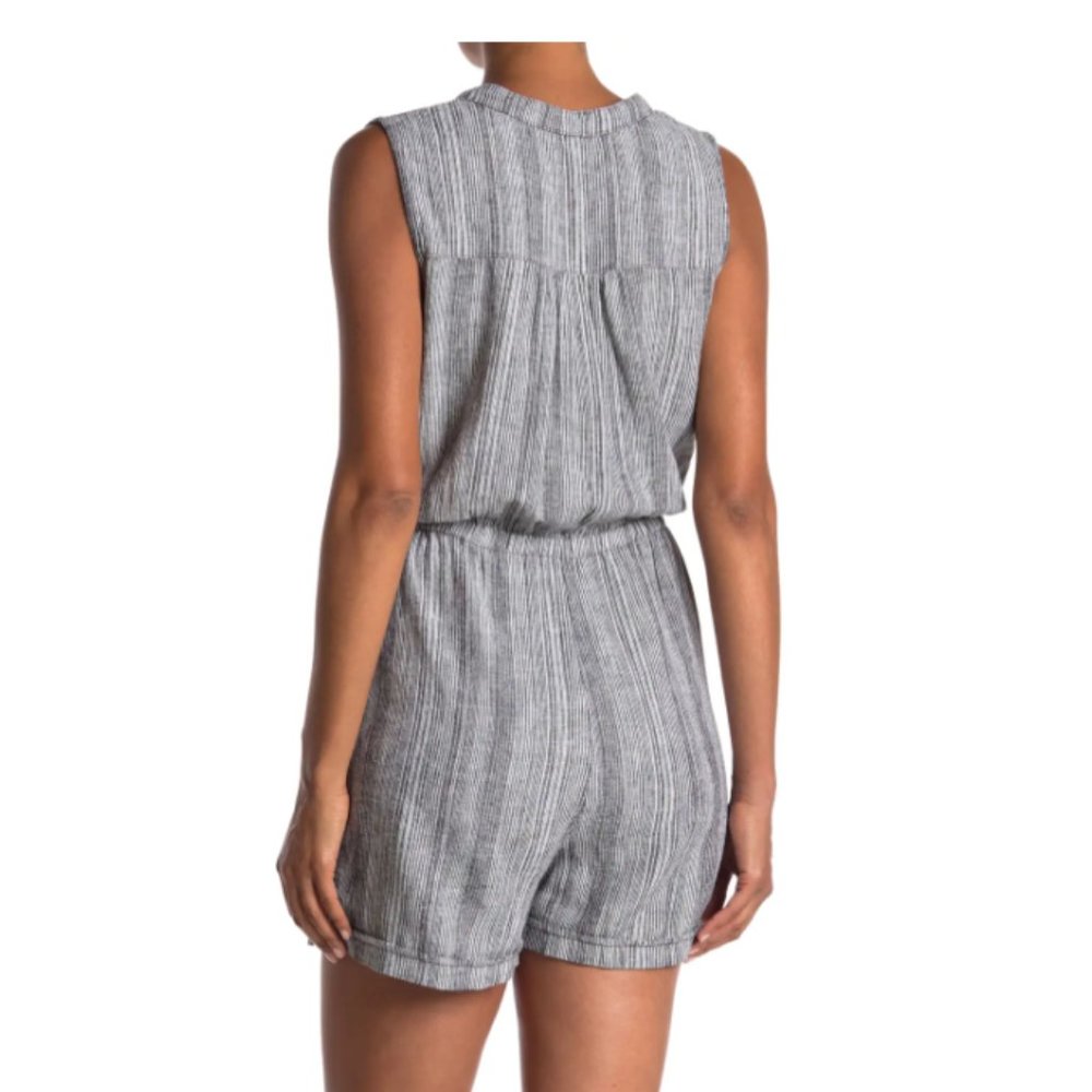 Fourteenth Place, Striped Chalis Romper, Small, 100% rayon